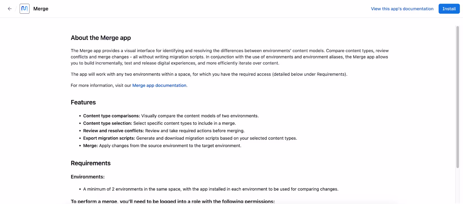 Merge app: Install app