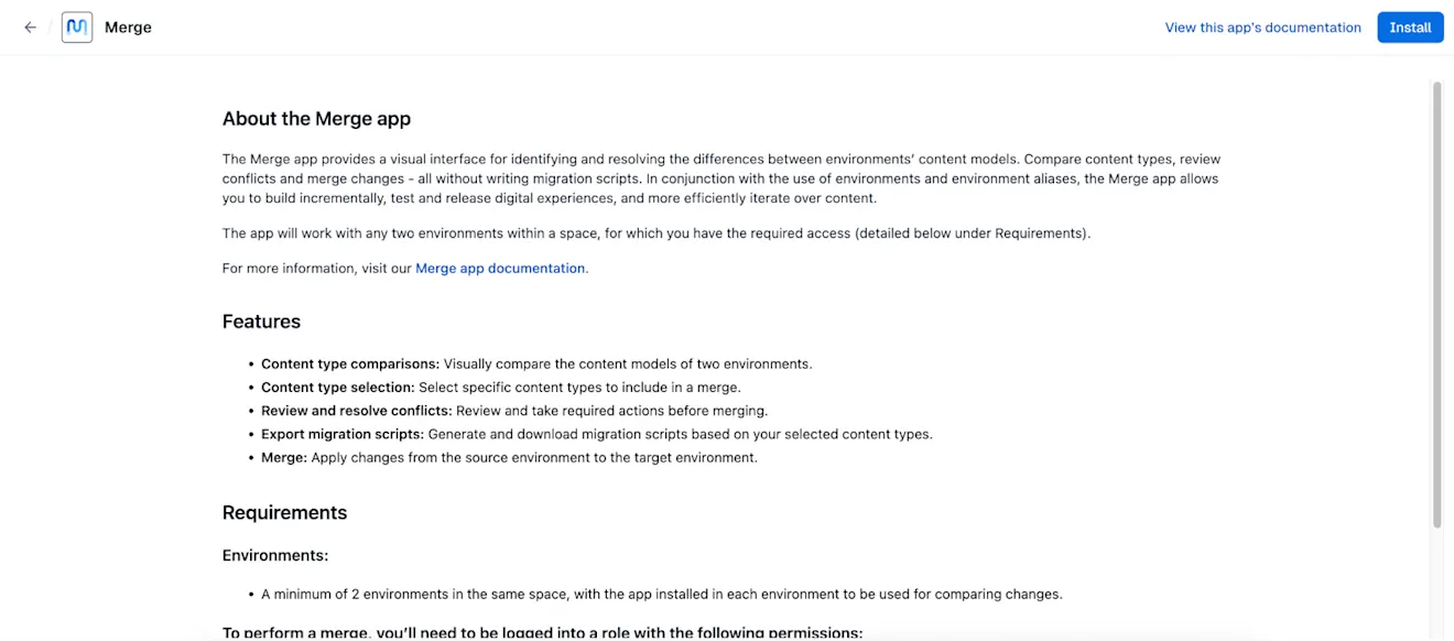 Merge app: Install app