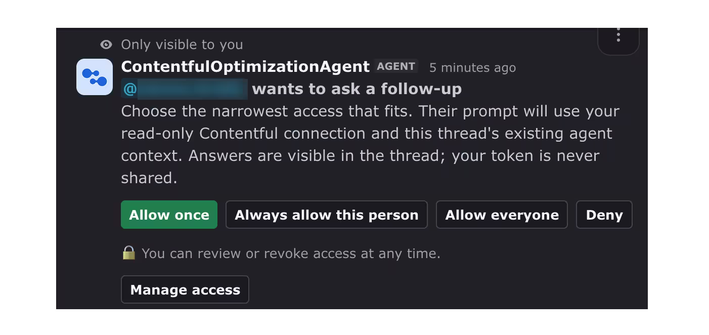 Opt Slack Agent: Allow user access