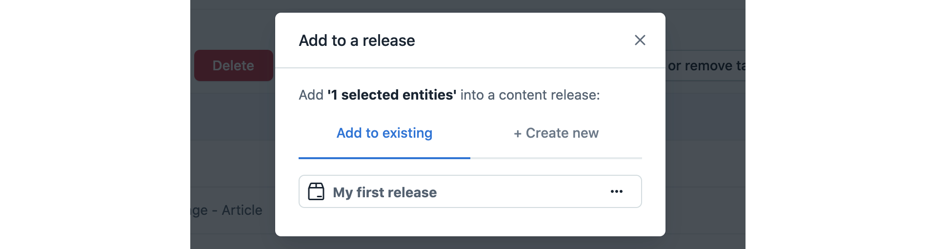 Launch Add content 204