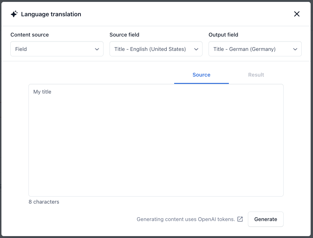 AICG Language translation