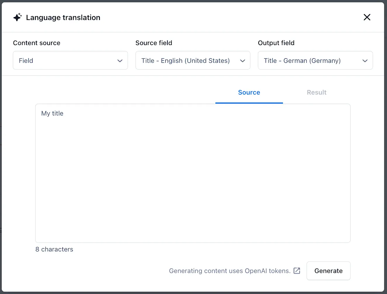 AICG Language translation