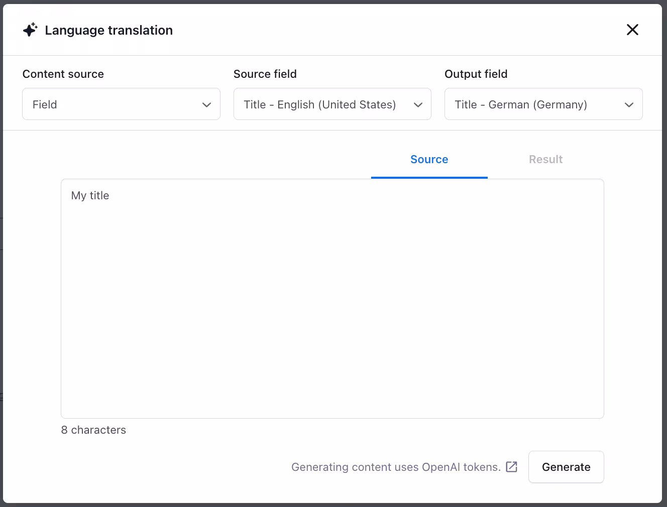 AICG Language translation