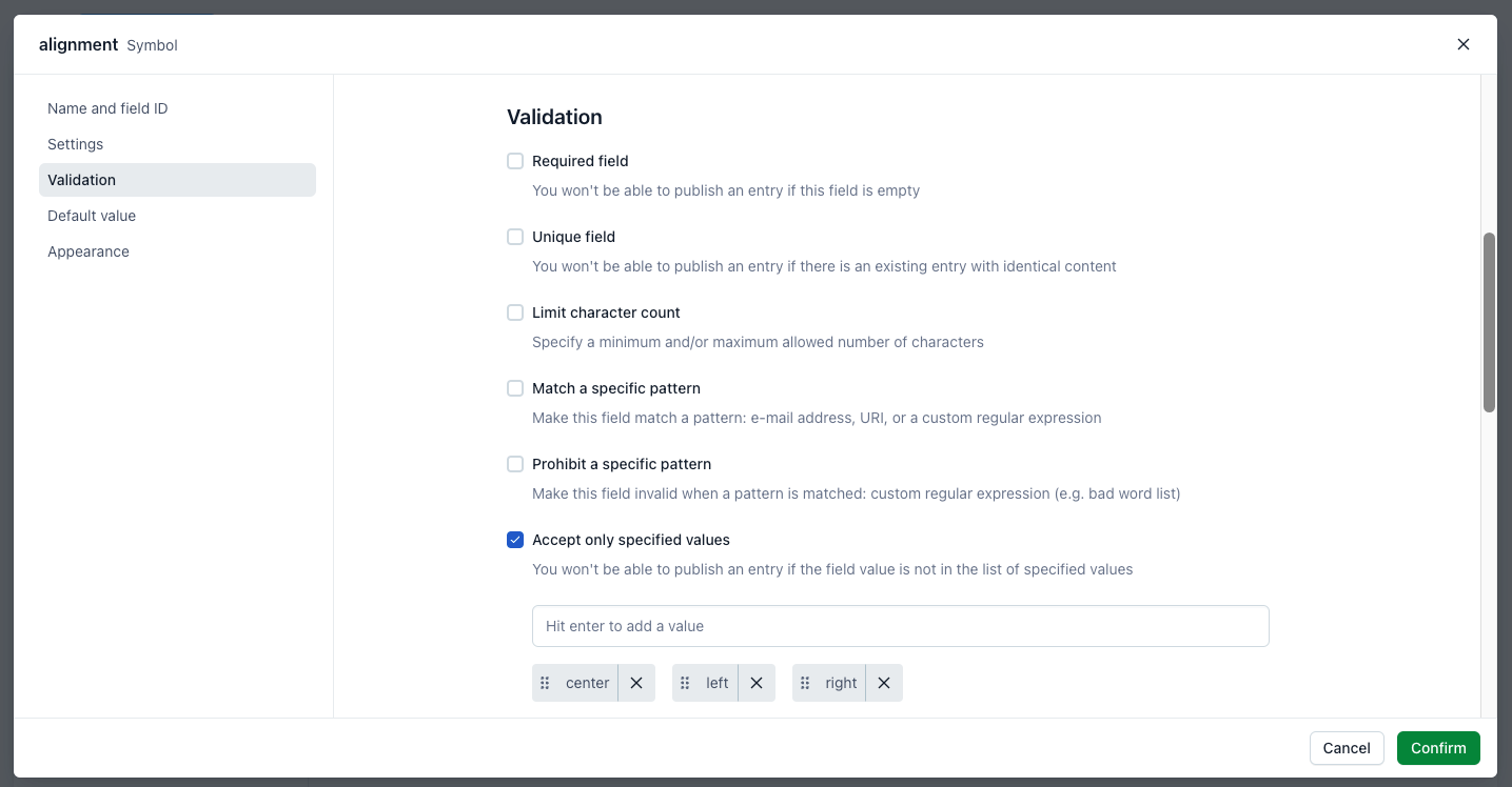 default-values-alignment-field-validation