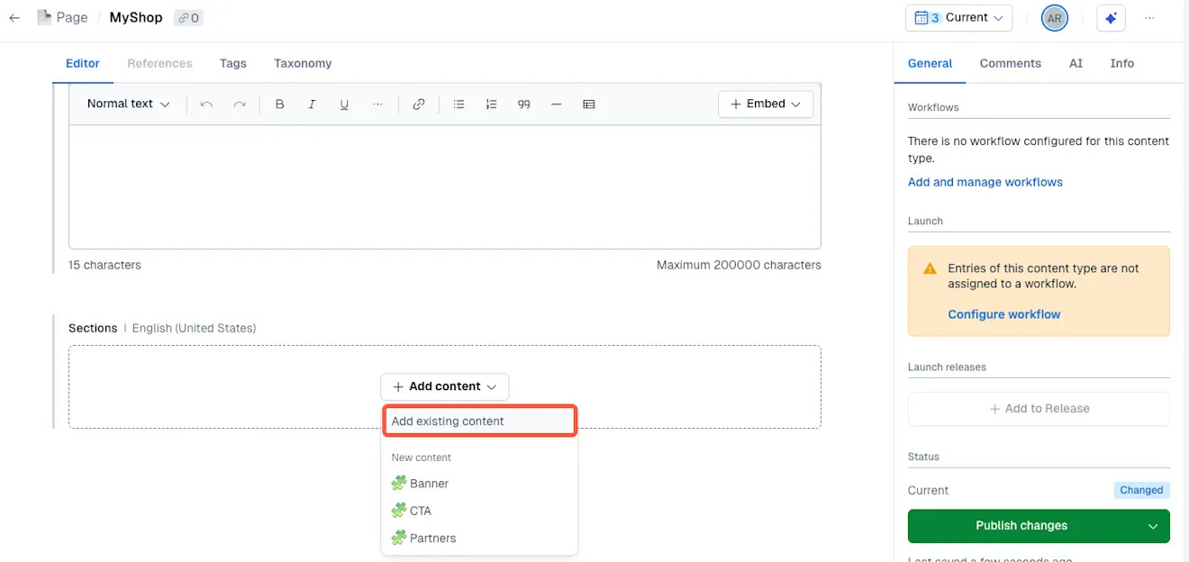 Timeline Add banners to a page