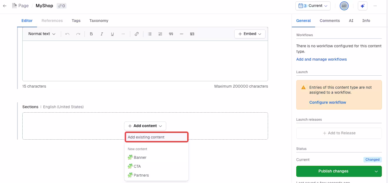 Timeline Add banners to a page