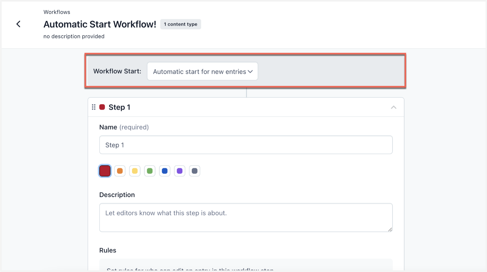 Automatic start workflows