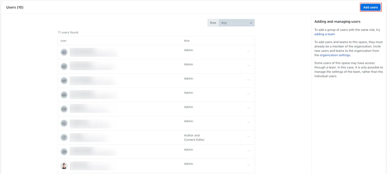 Custom roles Add users 
