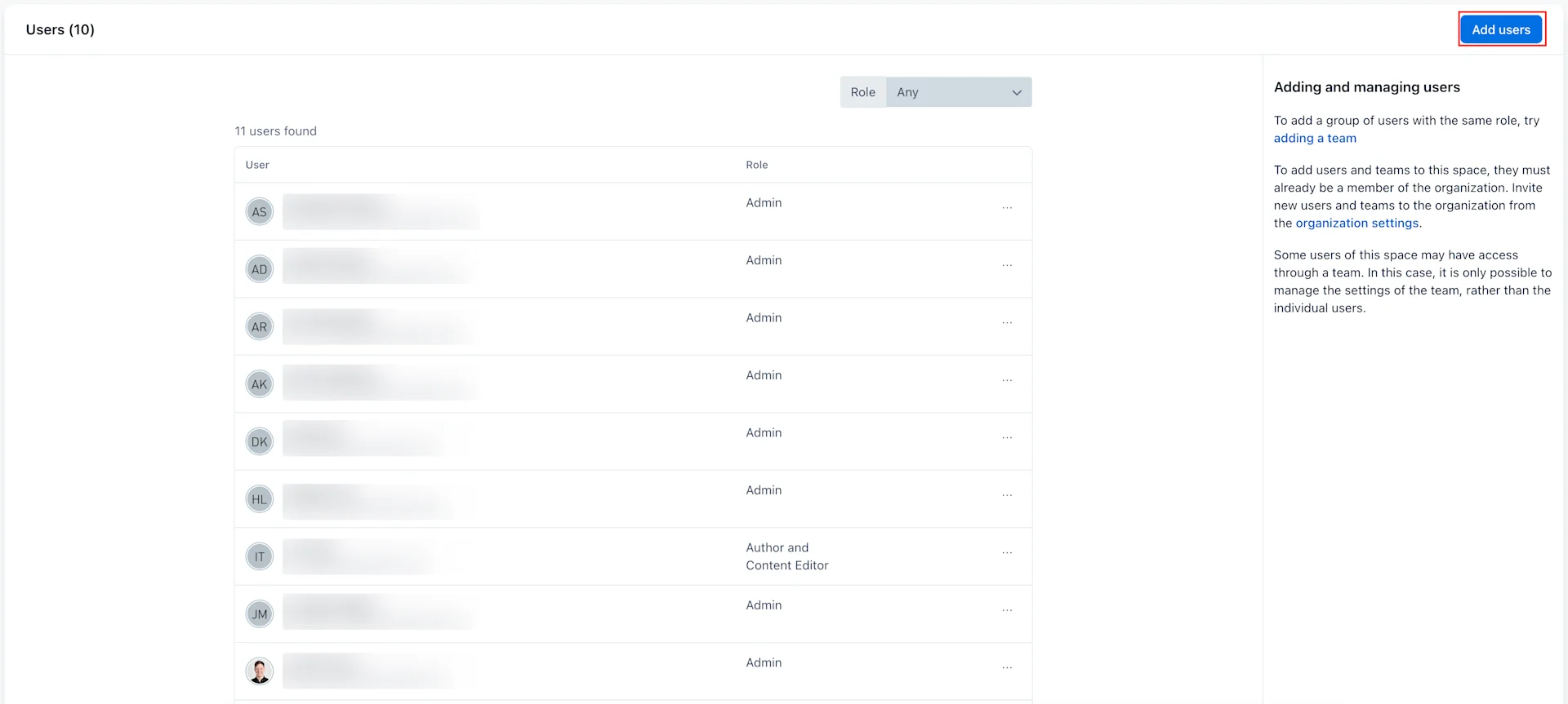 Custom roles Add users 