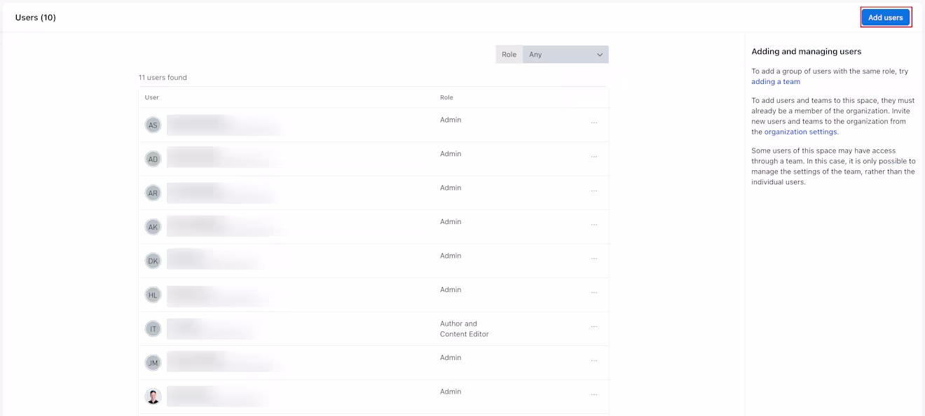 Custom roles Add users