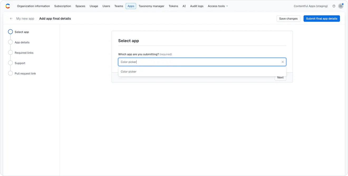 marketplace submission progress bar