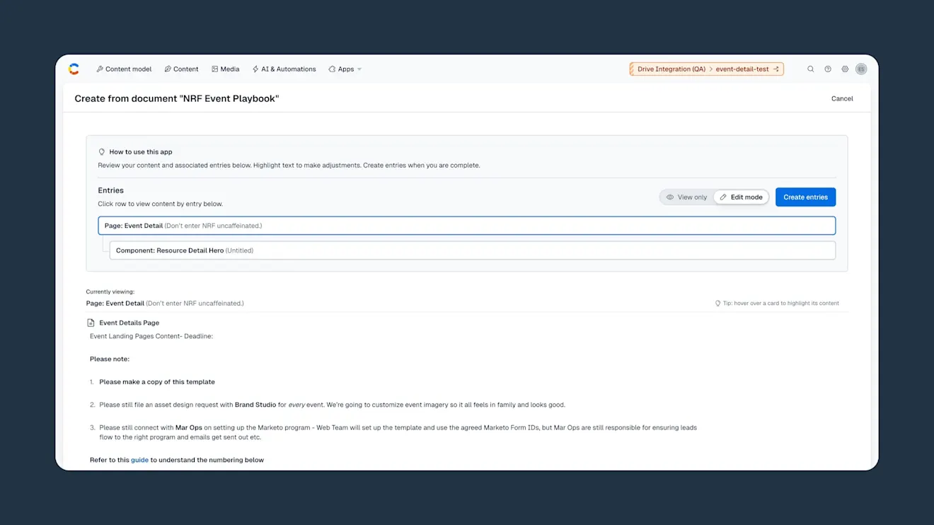 Drive Integration app review AI suggestions