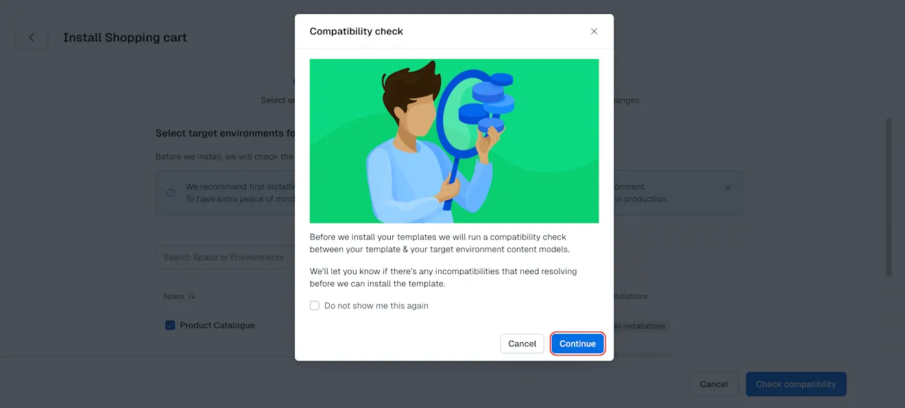 Content model templates: Compatibility check