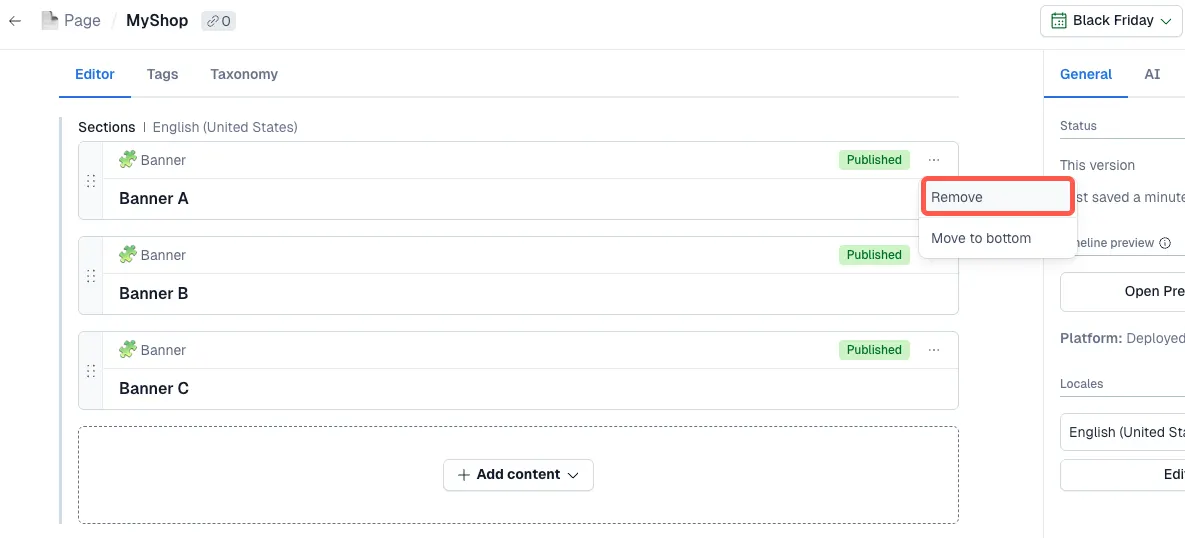 Timeline Remove banners