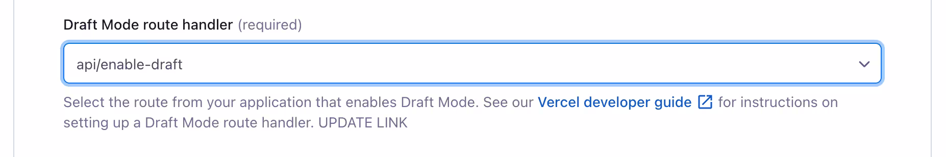 Vercel Draft Mode route handler