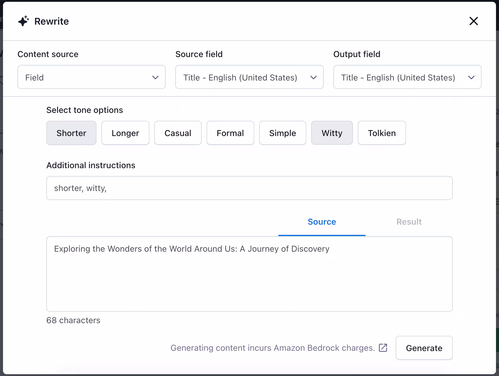 Amazon Bedrock Rewrite