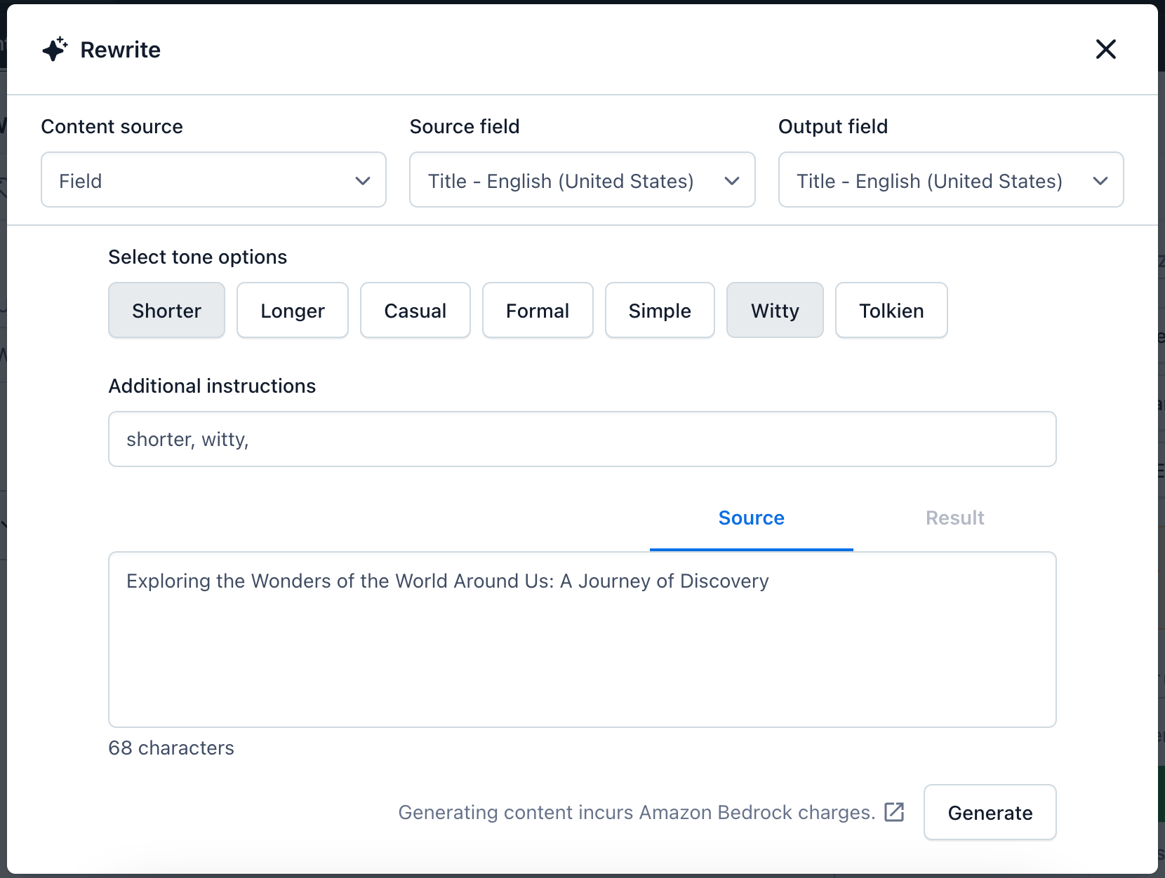Amazon Bedrock Rewrite