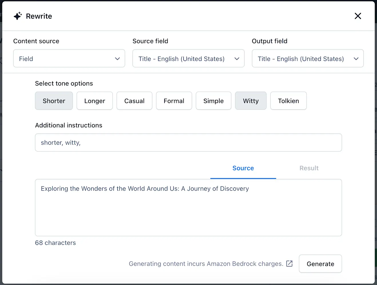 Amazon Bedrock Rewrite
