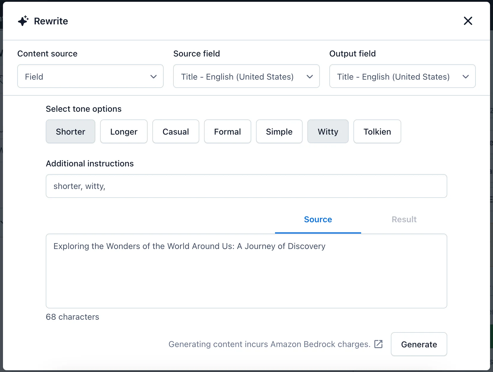 Amazon Bedrock Rewrite