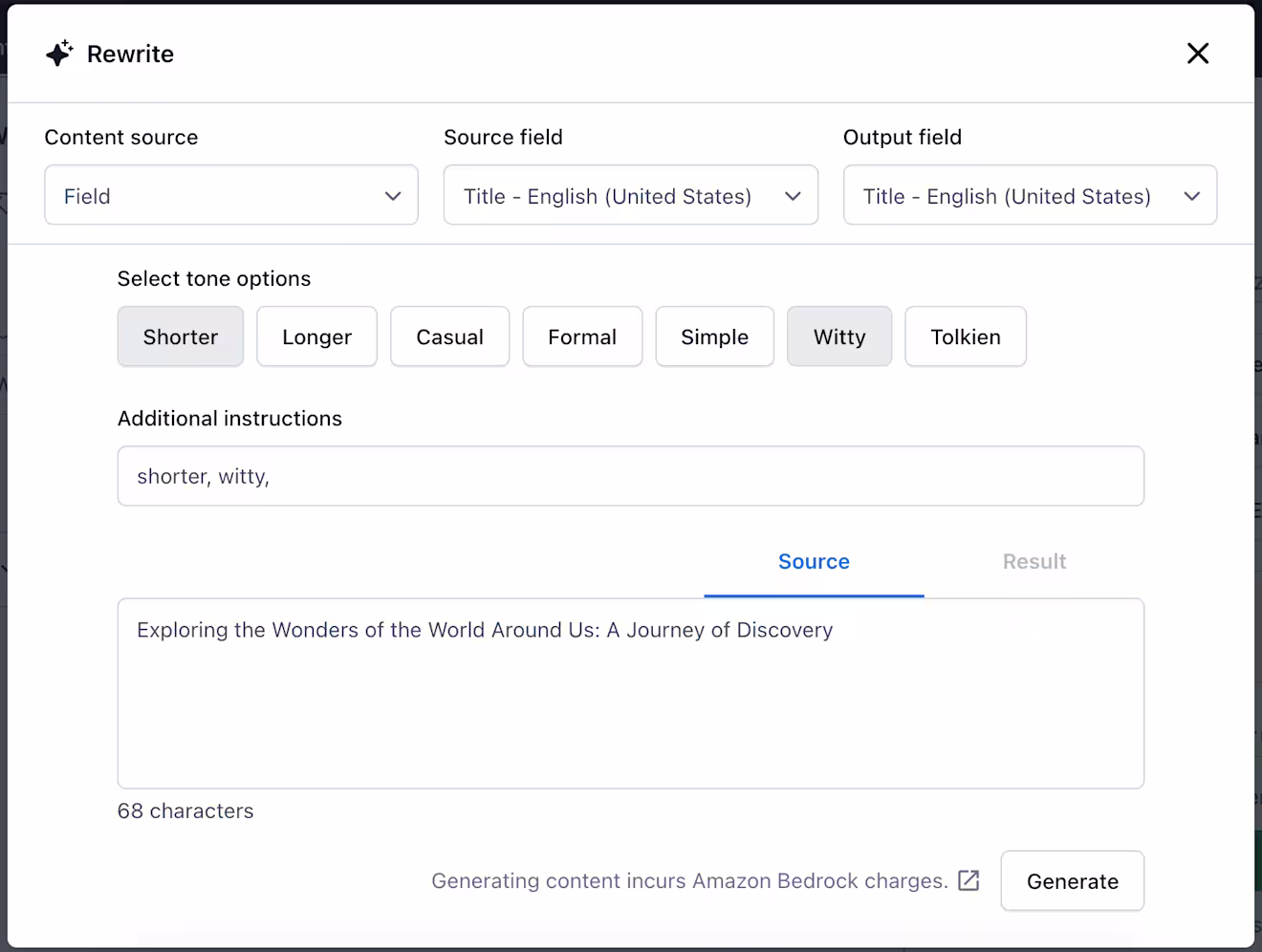 Amazon Bedrock Rewrite