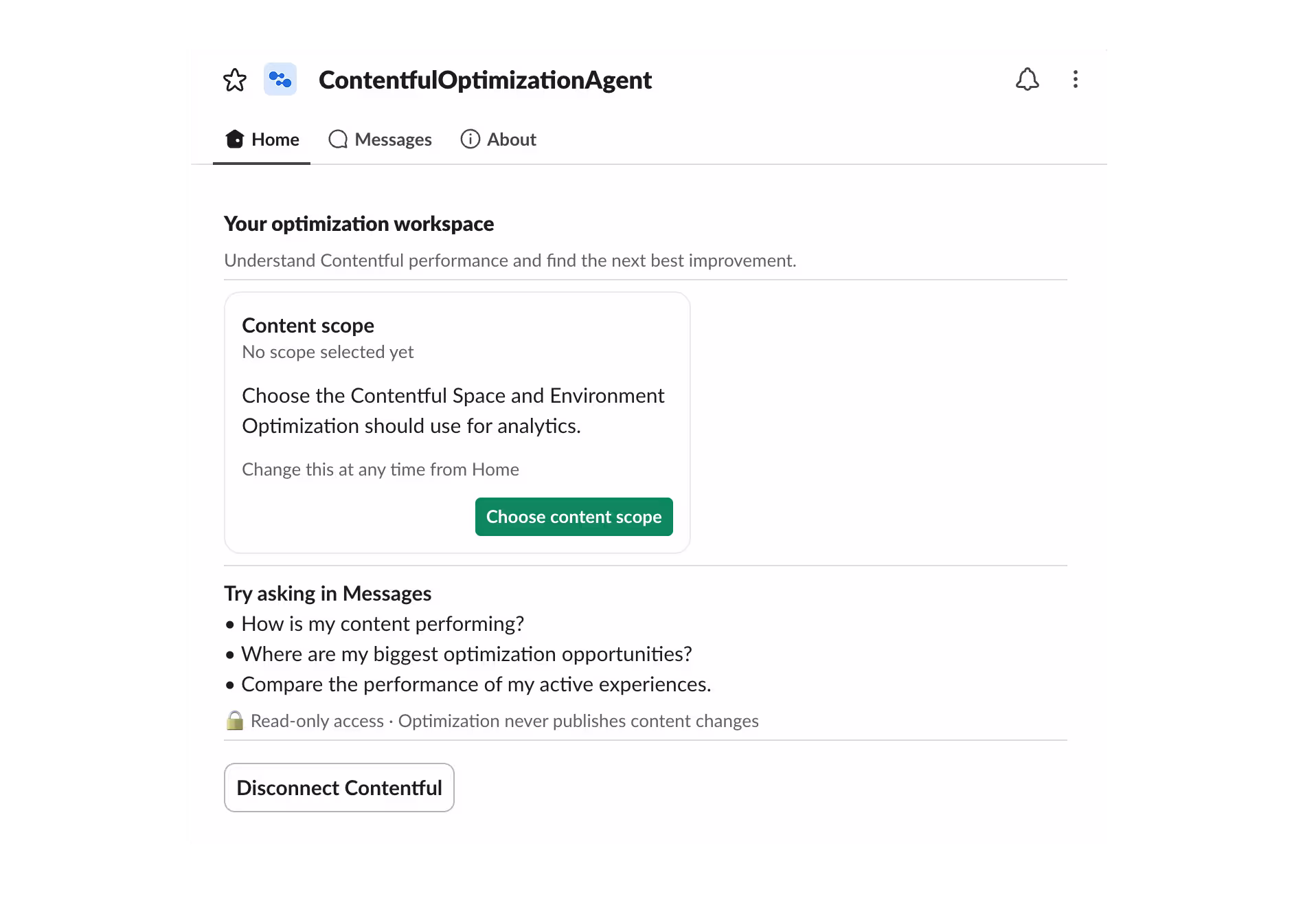 Opt Slack Agent: Select context