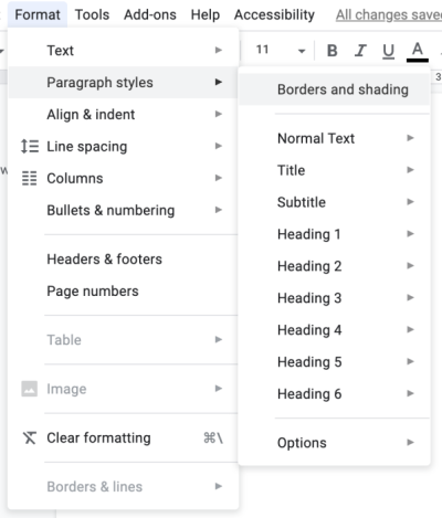 Working with Google Docs - Settings