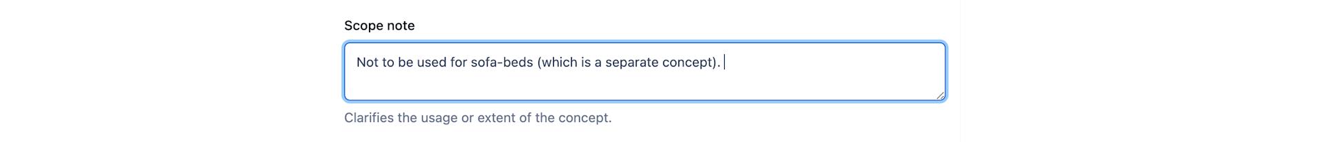 Scope note taxonomies