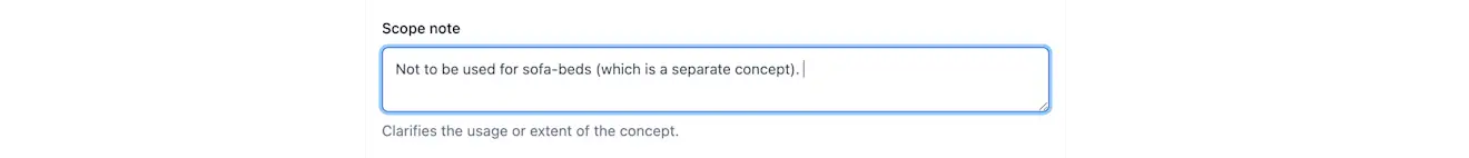 Scope note taxonomies