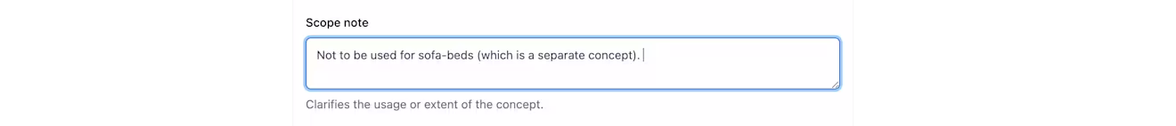Scope note taxonomies