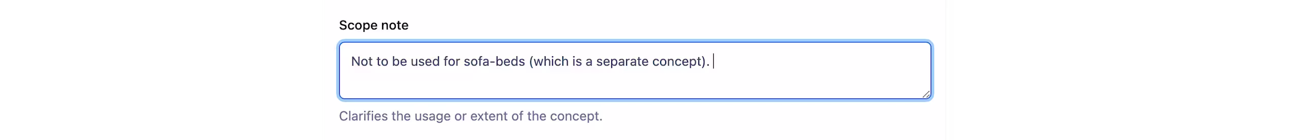 Scope note taxonomies