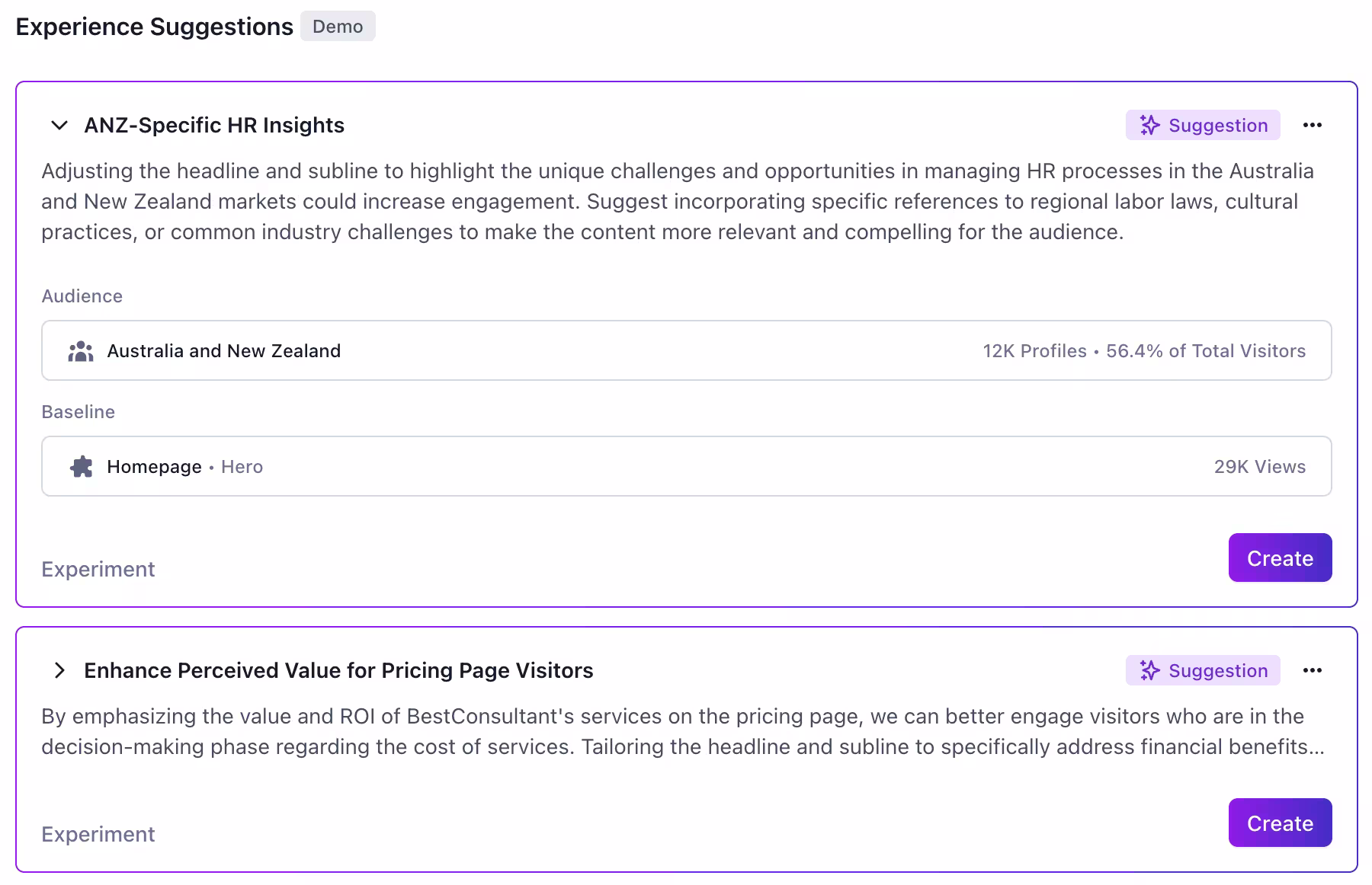 CP AI: Experience suggestion in field entry