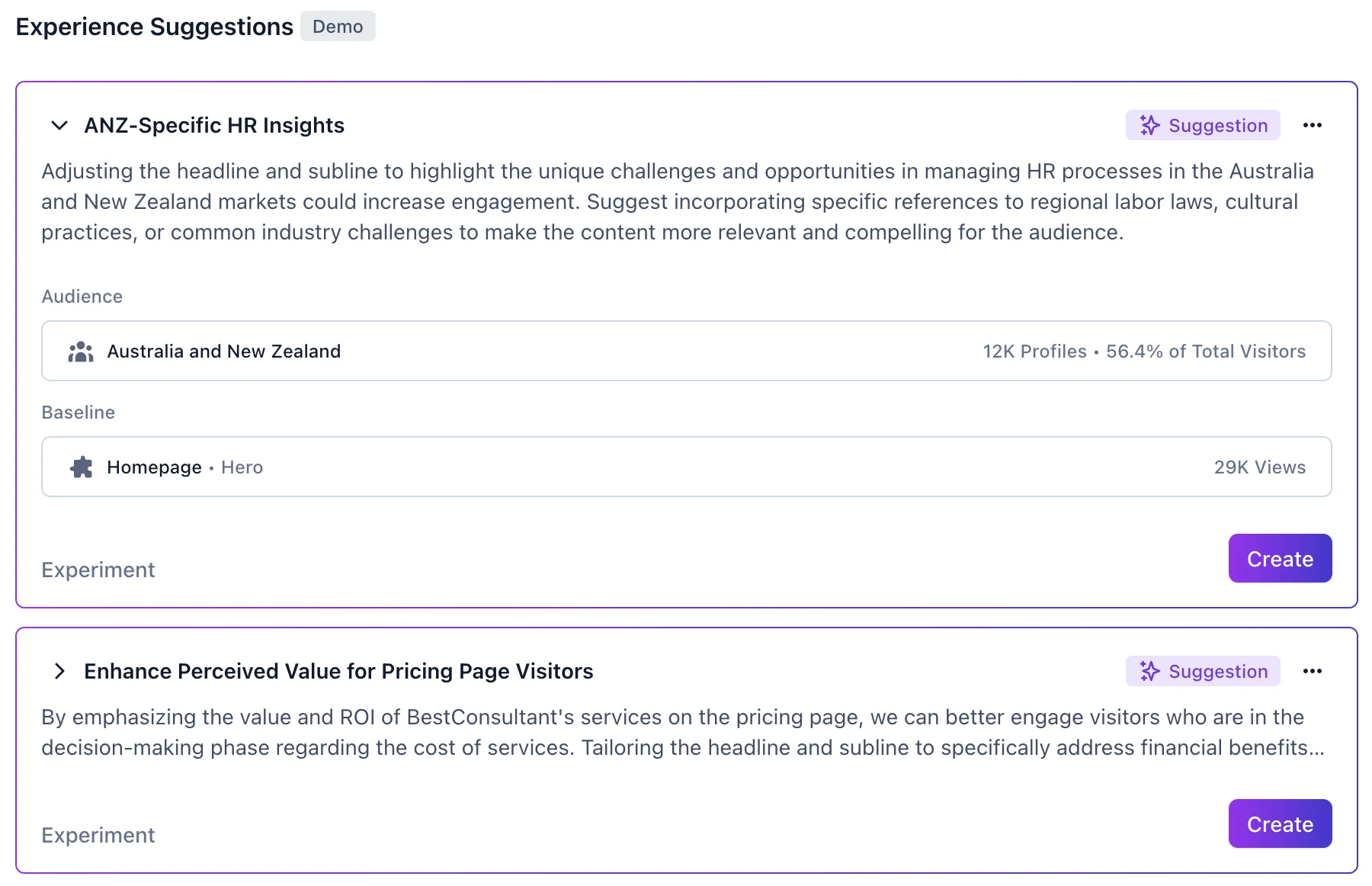 CP AI: Experience suggestion in field entry