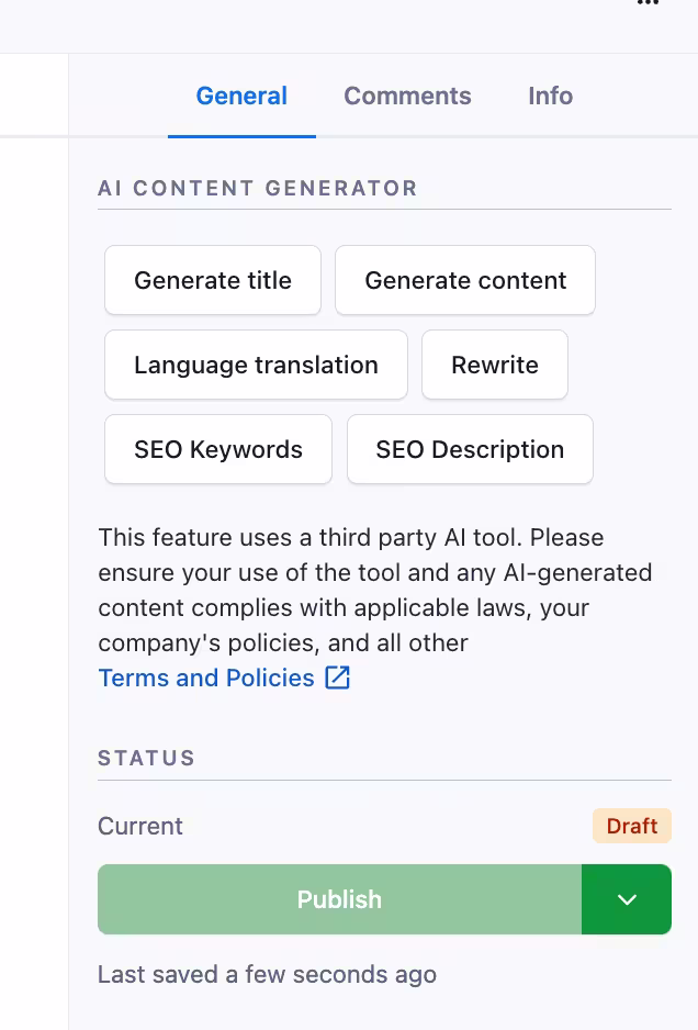 AI Content Generator Sidebar