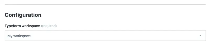 Apps Typeform Configuration