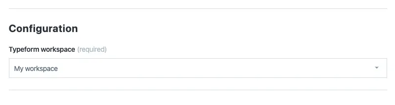 Apps Typeform Configuration