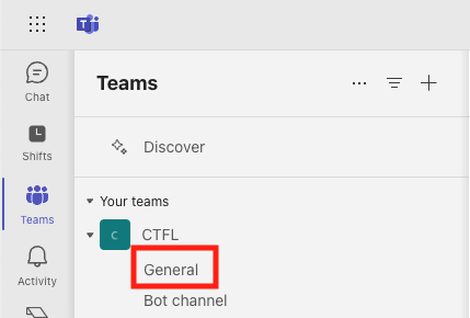 Microsoft Teams General Channel