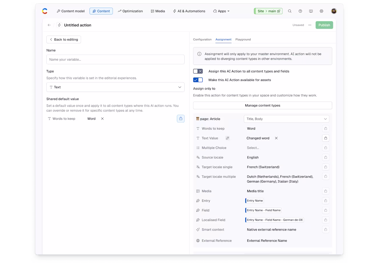 ai-actions-assignment-and-filtering