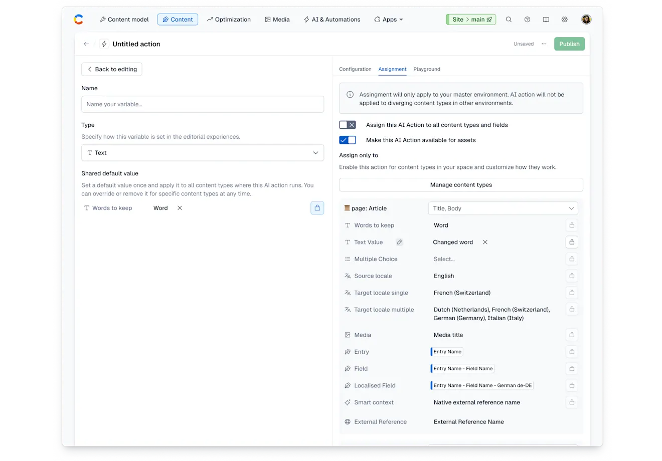 ai-actions-assignment-and-filtering
