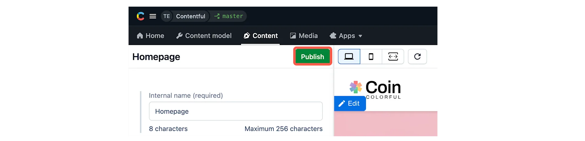 Live preview publish