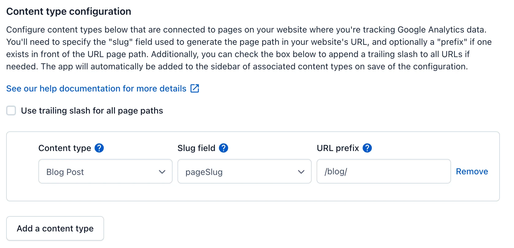 Google Analytics 4 Content Type Selection