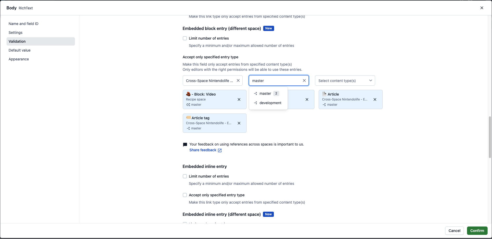 X-space in rich text Select environment