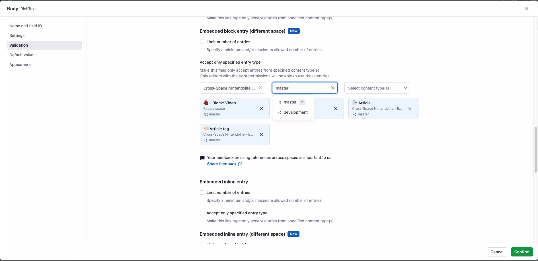 X-space in rich text Select environment