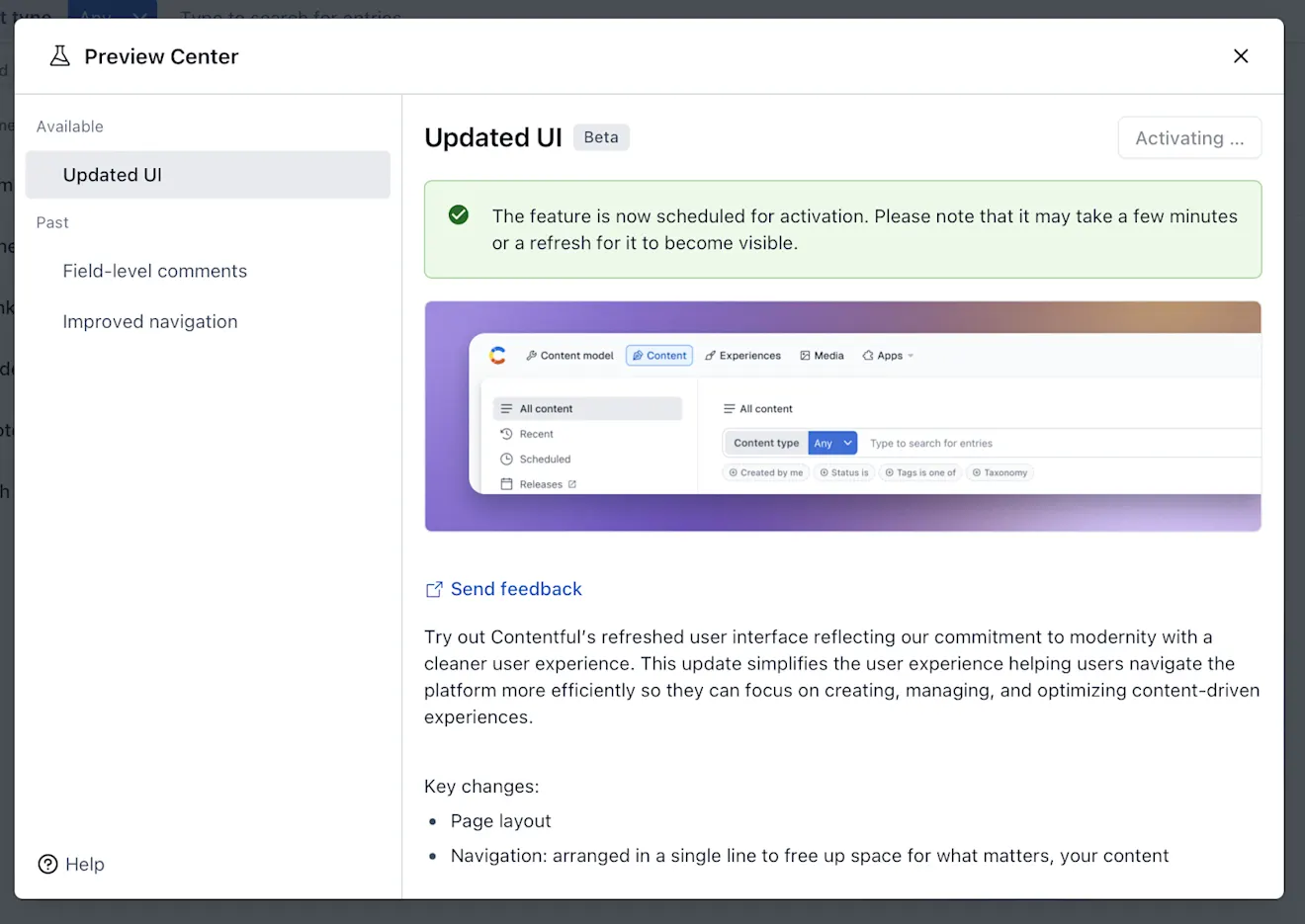 preview center-feedback