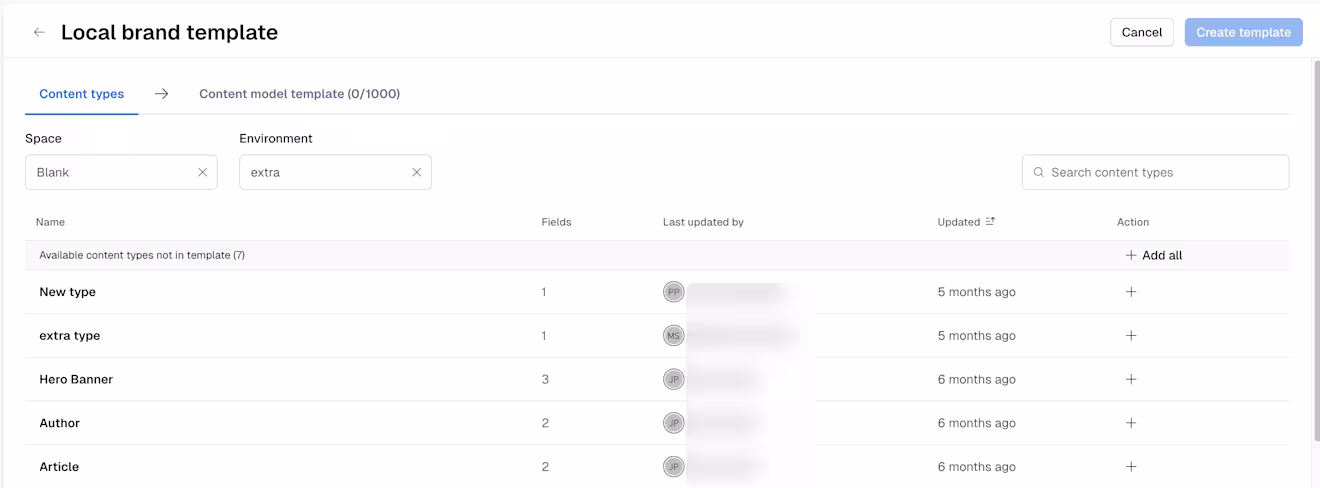 Content model templates: Add all