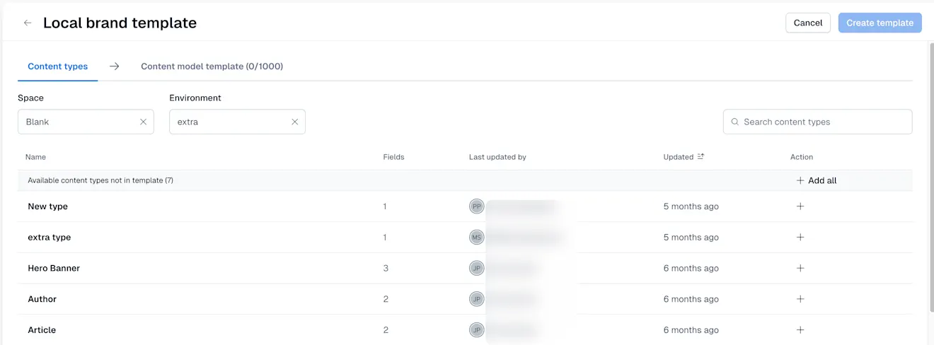 Content model templates: Add all