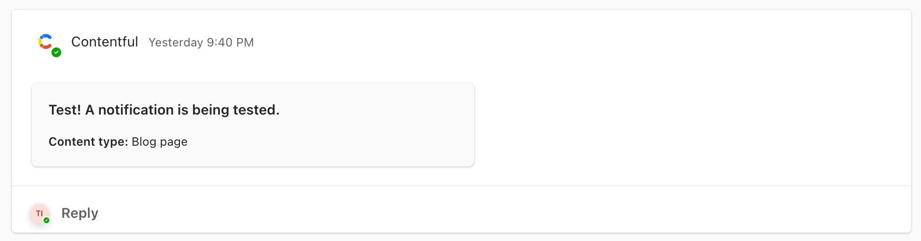 Microsoft Teams Test Message
