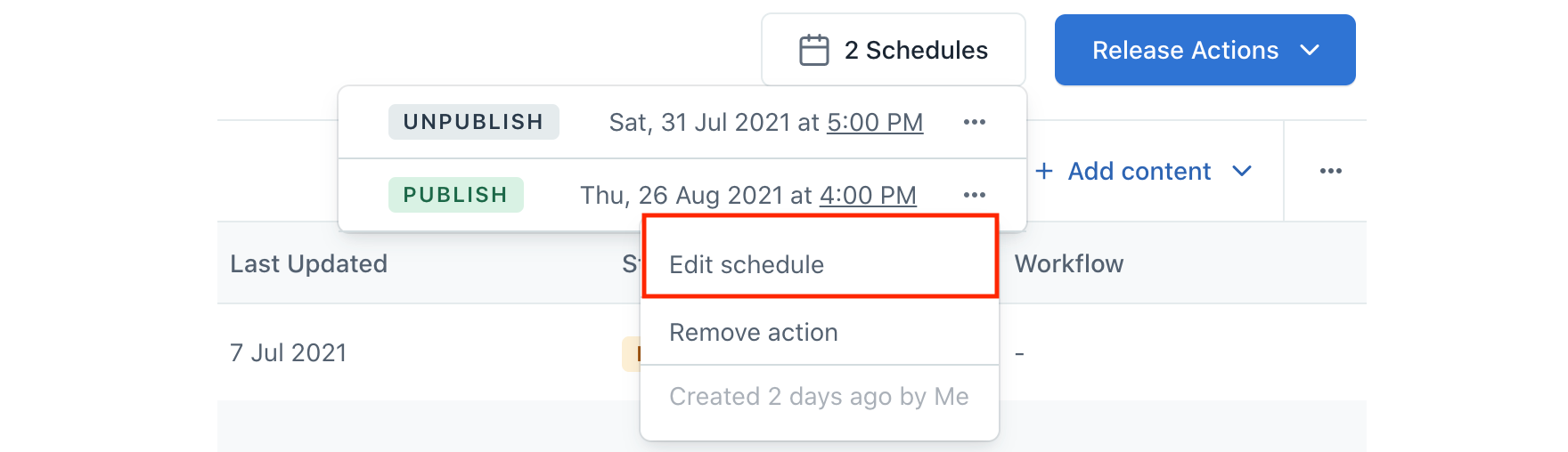 Launch Edit schedule 901