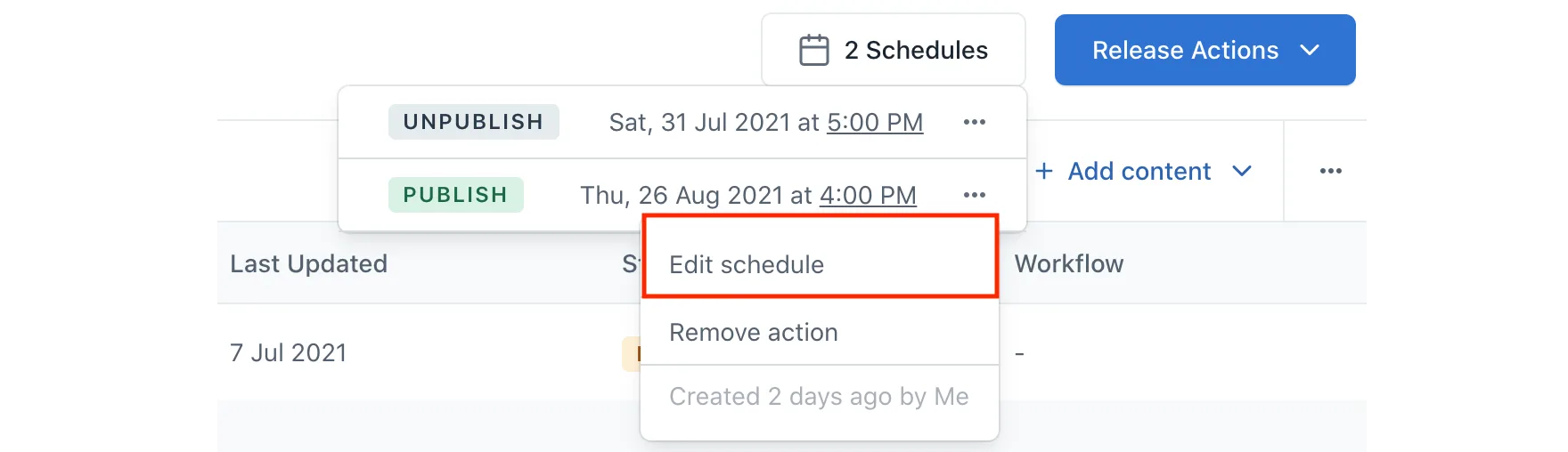 Launch Edit schedule 901