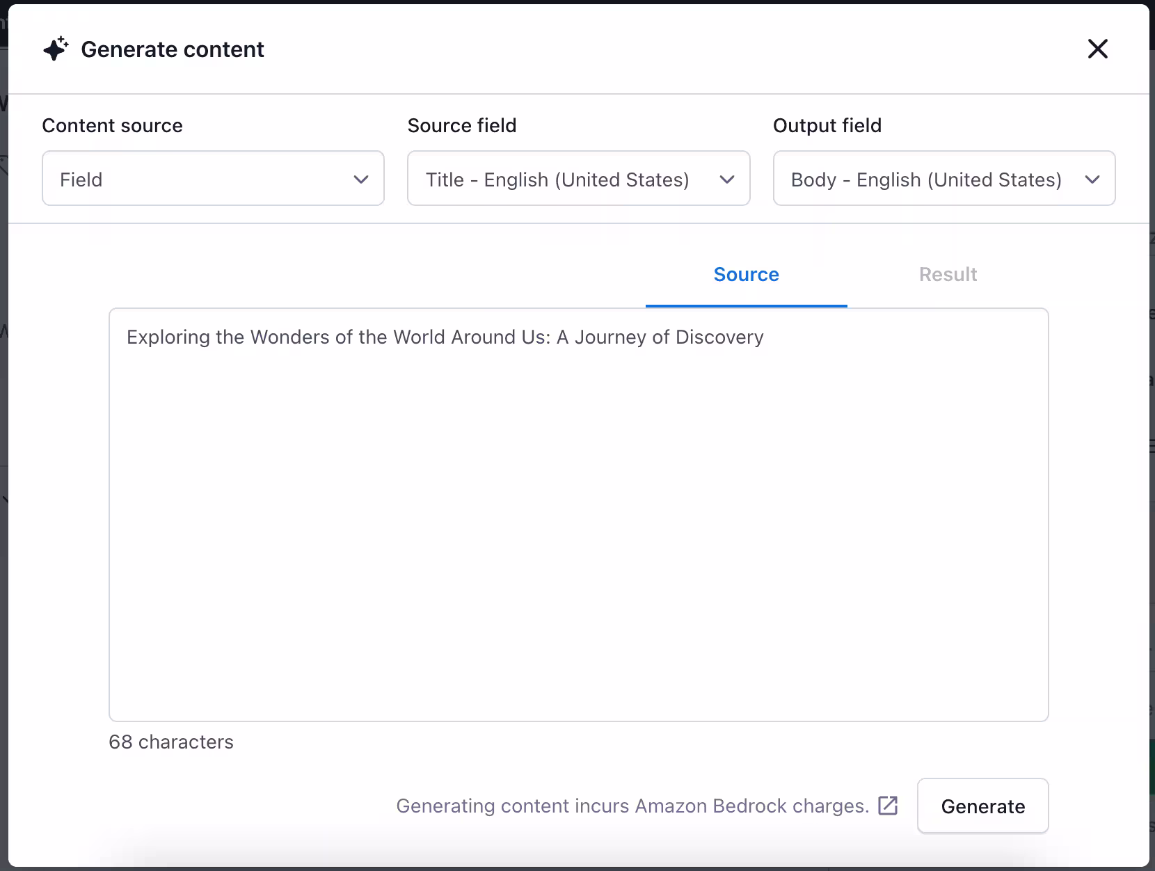 Amazon Bedrock Generate Content