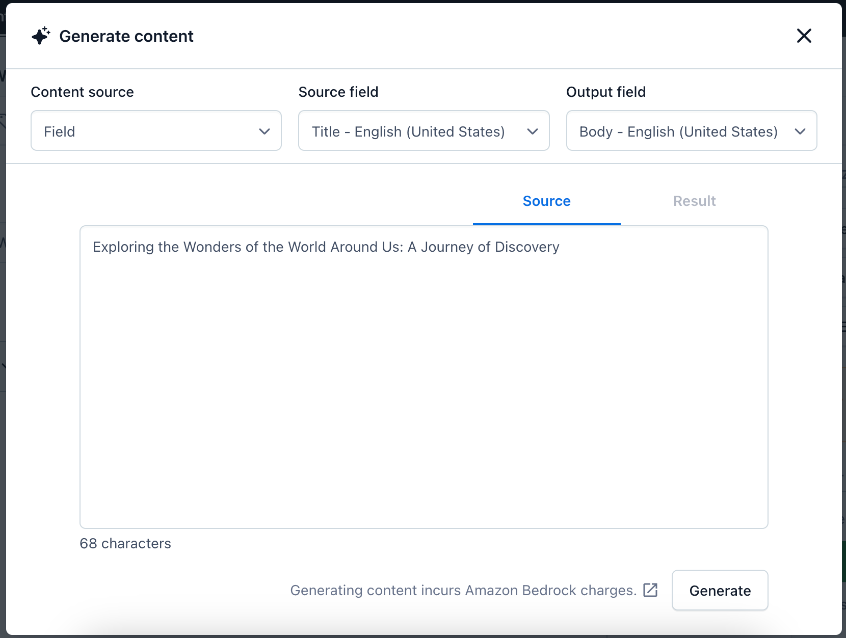 Amazon Bedrock Generate Content